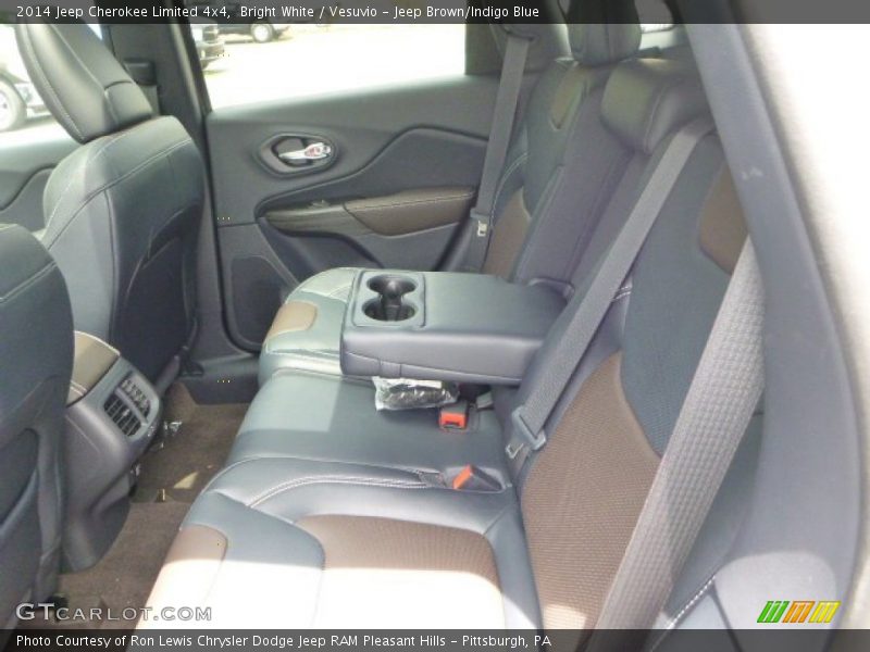 Bright White / Vesuvio - Jeep Brown/Indigo Blue 2014 Jeep Cherokee Limited 4x4