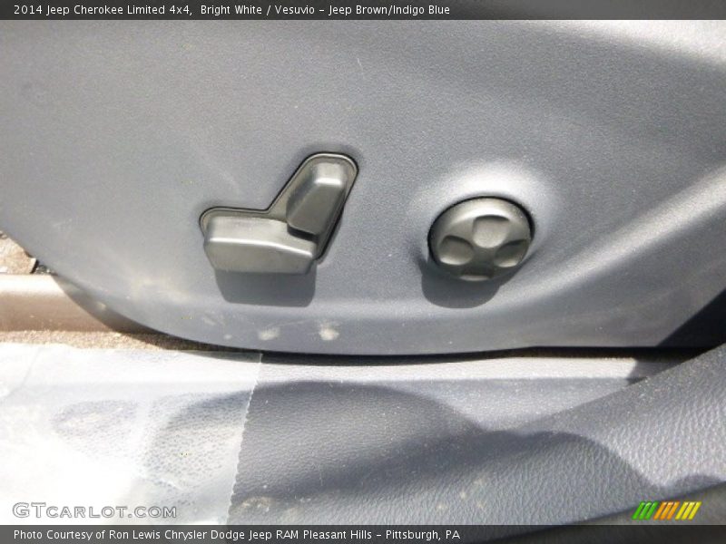 Bright White / Vesuvio - Jeep Brown/Indigo Blue 2014 Jeep Cherokee Limited 4x4