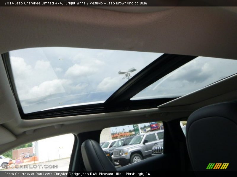 Bright White / Vesuvio - Jeep Brown/Indigo Blue 2014 Jeep Cherokee Limited 4x4