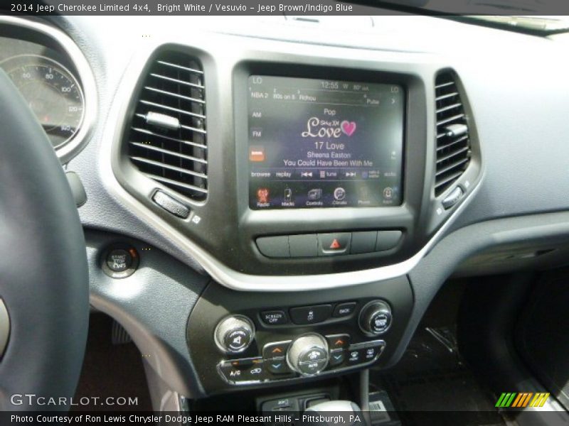 Bright White / Vesuvio - Jeep Brown/Indigo Blue 2014 Jeep Cherokee Limited 4x4