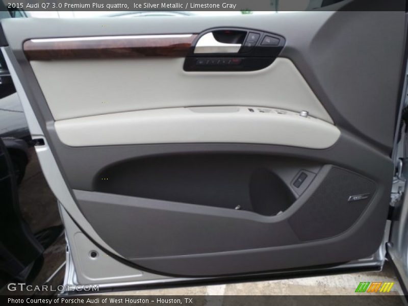 Ice Silver Metallic / Limestone Gray 2015 Audi Q7 3.0 Premium Plus quattro