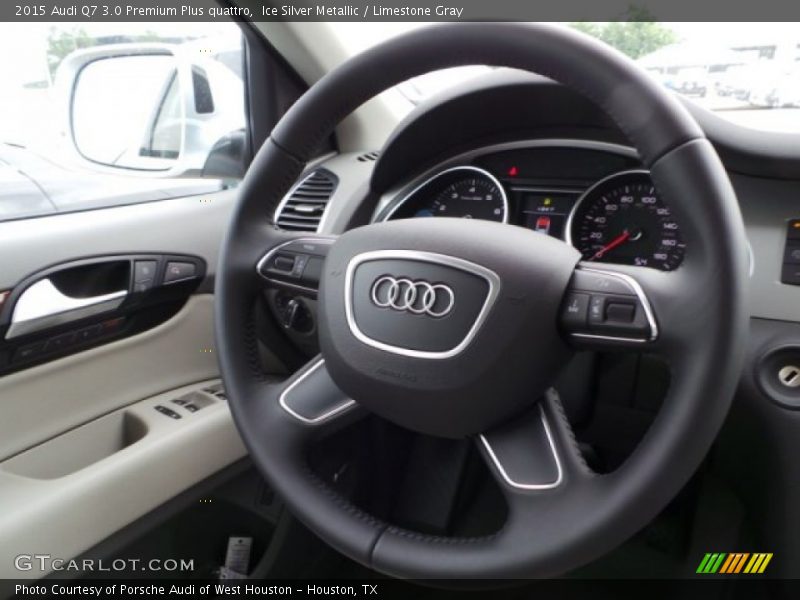 Ice Silver Metallic / Limestone Gray 2015 Audi Q7 3.0 Premium Plus quattro