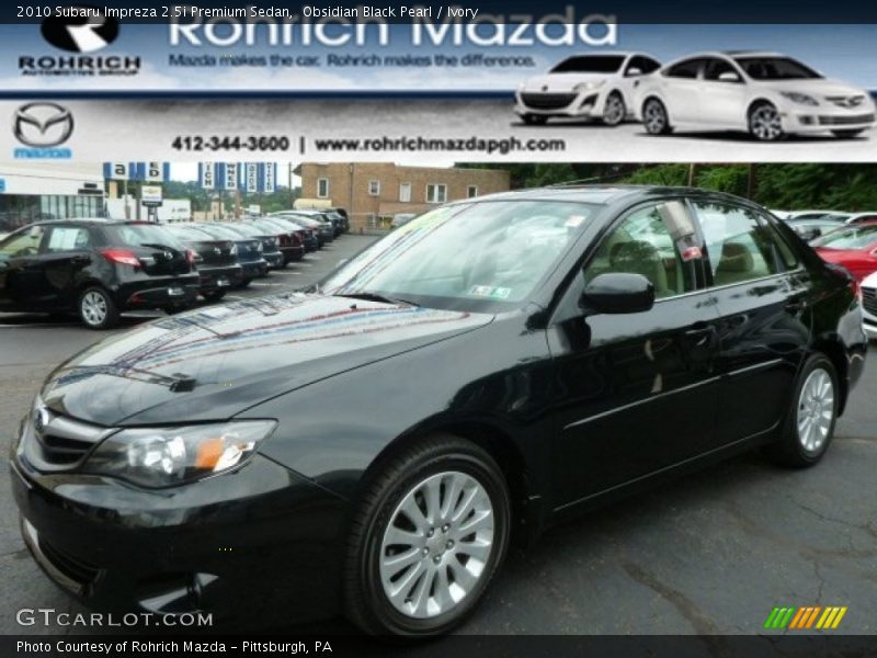 Obsidian Black Pearl / Ivory 2010 Subaru Impreza 2.5i Premium Sedan