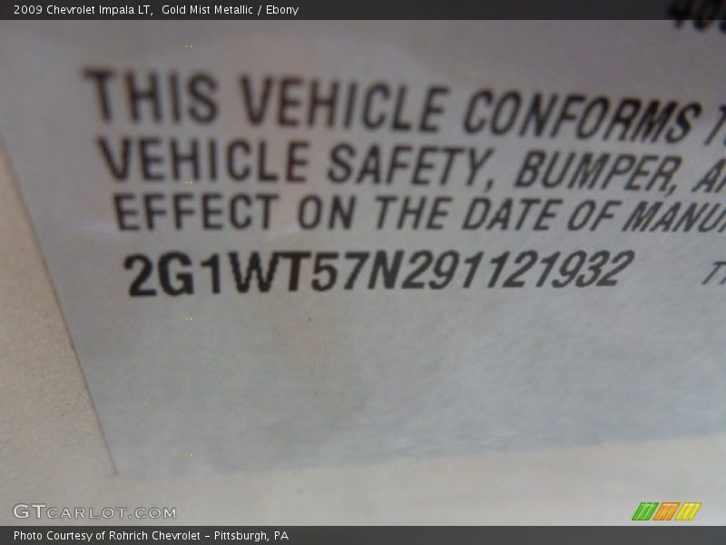 Gold Mist Metallic / Ebony 2009 Chevrolet Impala LT