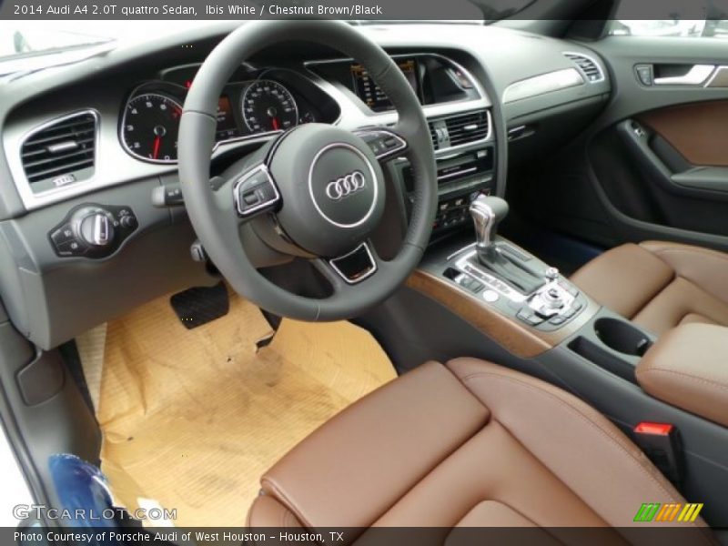 Ibis White / Chestnut Brown/Black 2014 Audi A4 2.0T quattro Sedan