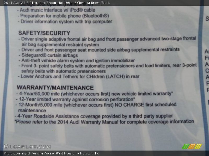 Ibis White / Chestnut Brown/Black 2014 Audi A4 2.0T quattro Sedan
