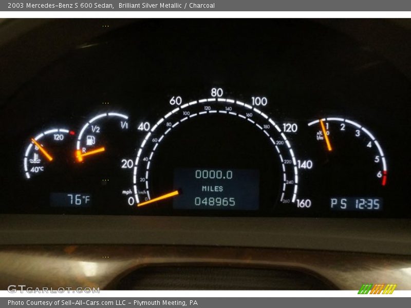  2003 S 600 Sedan 600 Sedan Gauges