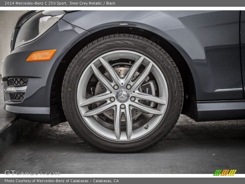 Steel Grey Metallic / Black 2014 Mercedes-Benz C 250 Sport