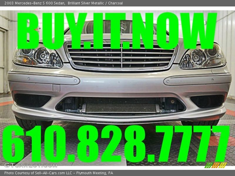 Brilliant Silver Metallic / Charcoal 2003 Mercedes-Benz S 600 Sedan