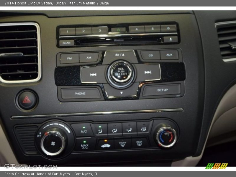 Urban Titanium Metallic / Beige 2014 Honda Civic LX Sedan
