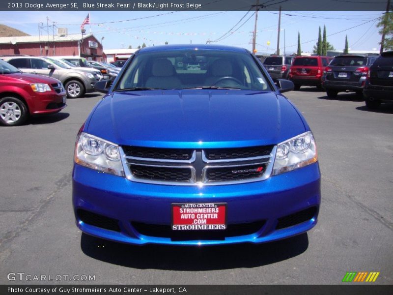 Blue Streak Pearl / Black/Light Frost Beige 2013 Dodge Avenger SE