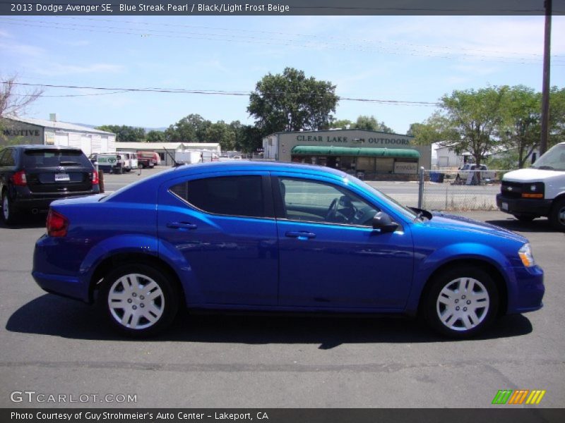Blue Streak Pearl / Black/Light Frost Beige 2013 Dodge Avenger SE