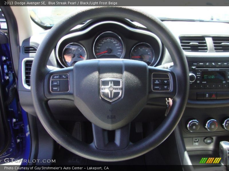 Blue Streak Pearl / Black/Light Frost Beige 2013 Dodge Avenger SE