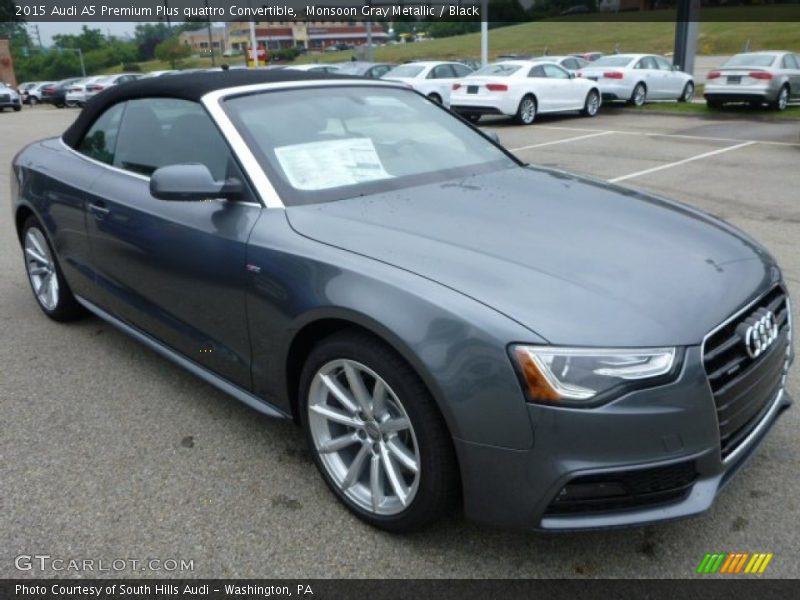Monsoon Gray Metallic / Black 2015 Audi A5 Premium Plus quattro Convertible