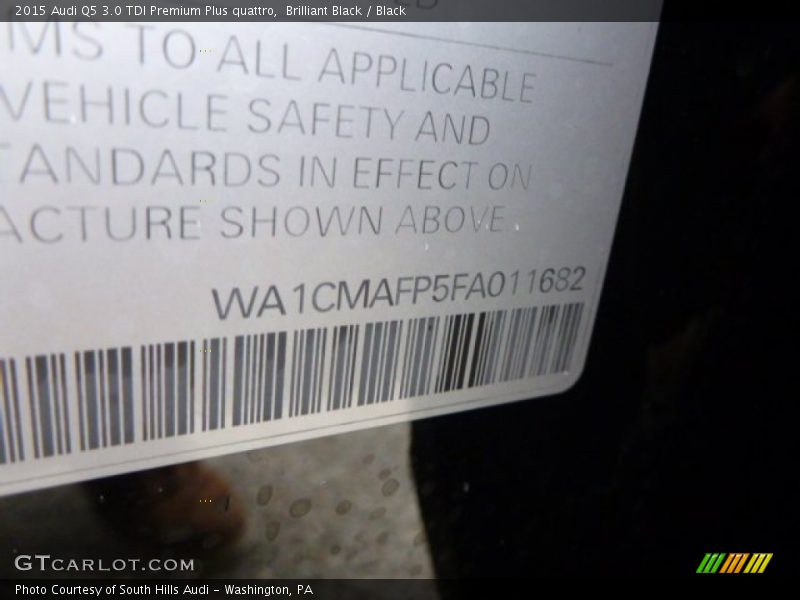 Brilliant Black / Black 2015 Audi Q5 3.0 TDI Premium Plus quattro