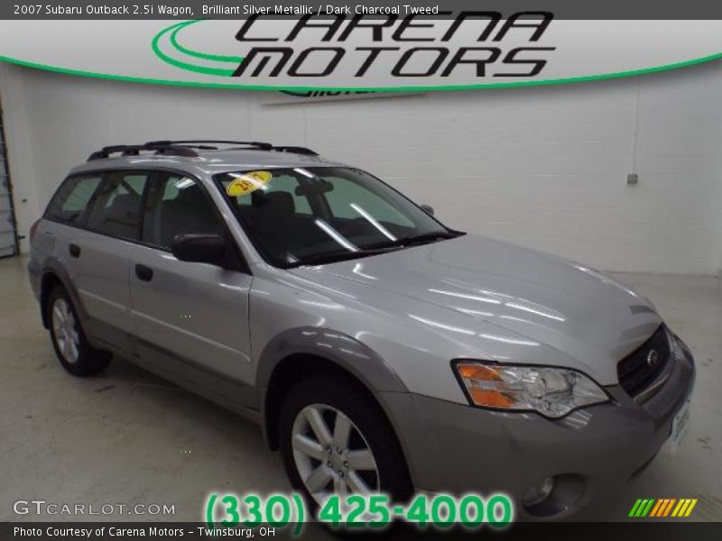 Brilliant Silver Metallic / Dark Charcoal Tweed 2007 Subaru Outback 2.5i Wagon