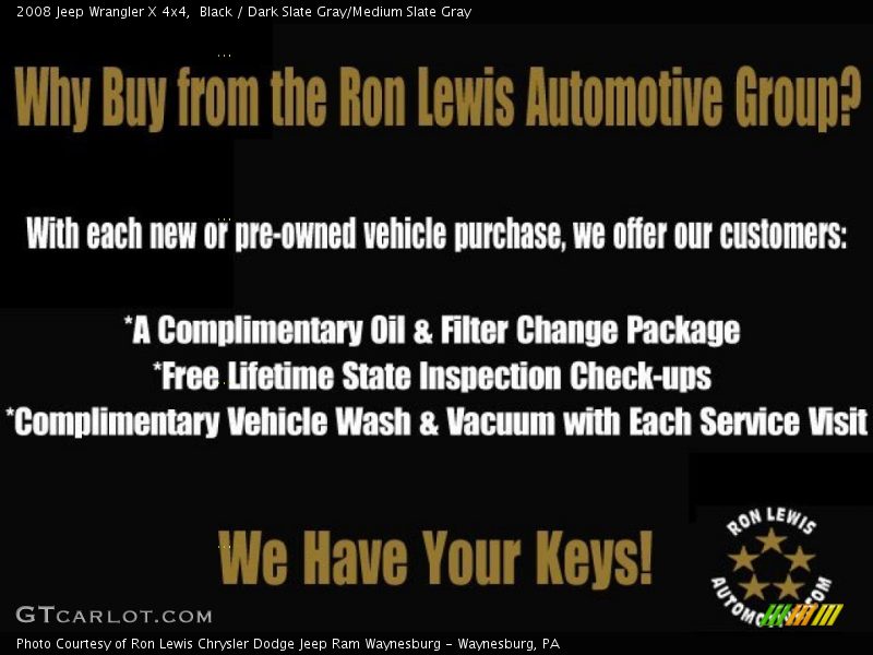 Black / Dark Slate Gray/Medium Slate Gray 2008 Jeep Wrangler X 4x4