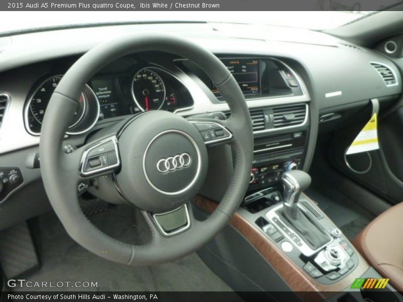 Ibis White / Chestnut Brown 2015 Audi A5 Premium Plus quattro Coupe