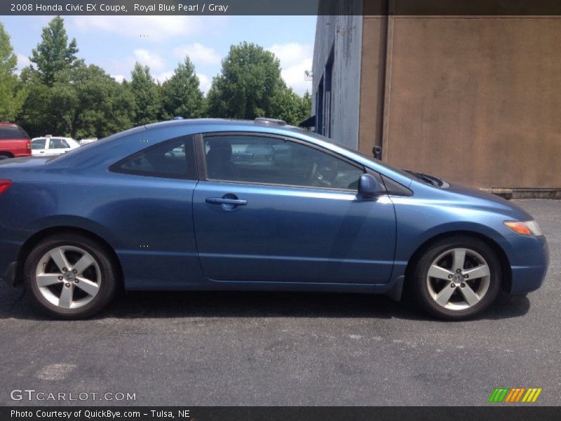 Royal Blue Pearl / Gray 2008 Honda Civic EX Coupe