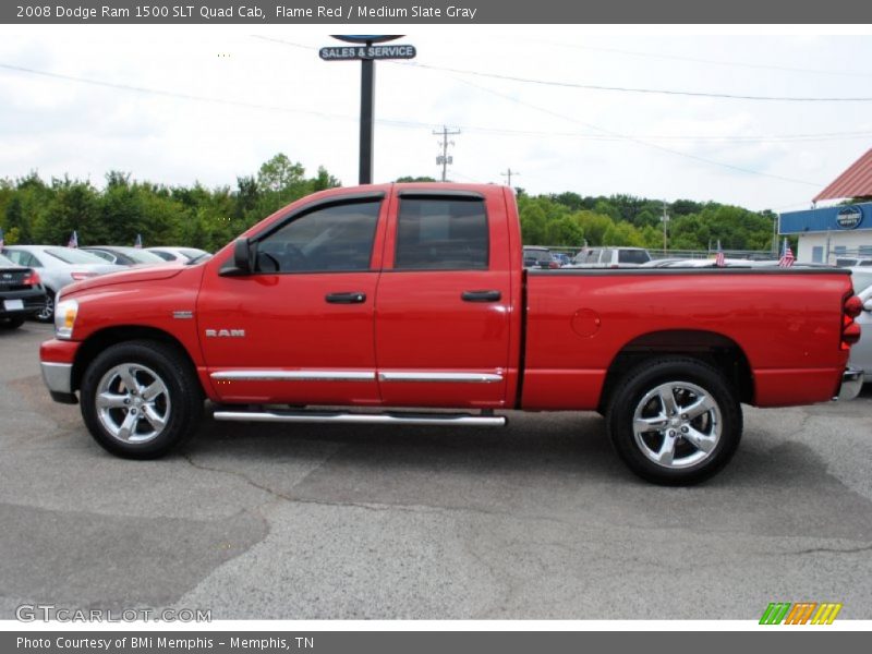 Flame Red / Medium Slate Gray 2008 Dodge Ram 1500 SLT Quad Cab