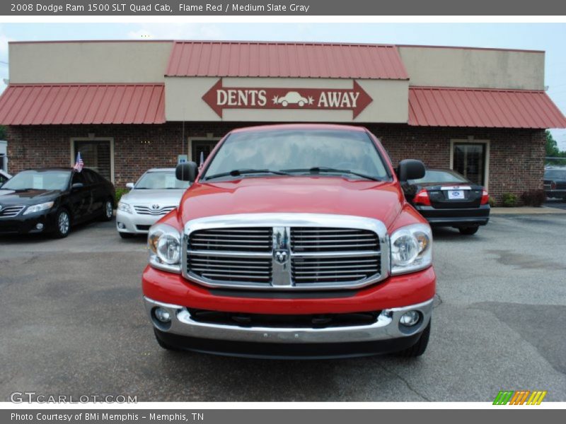 Flame Red / Medium Slate Gray 2008 Dodge Ram 1500 SLT Quad Cab