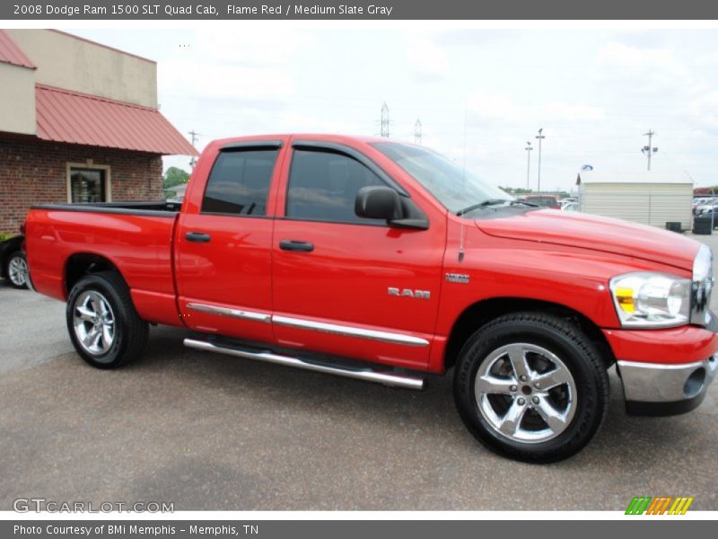 Flame Red / Medium Slate Gray 2008 Dodge Ram 1500 SLT Quad Cab