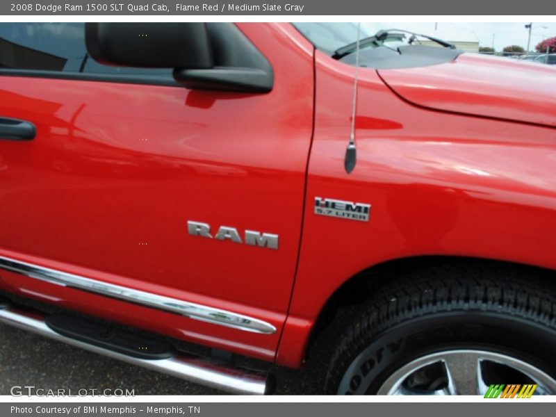 Flame Red / Medium Slate Gray 2008 Dodge Ram 1500 SLT Quad Cab