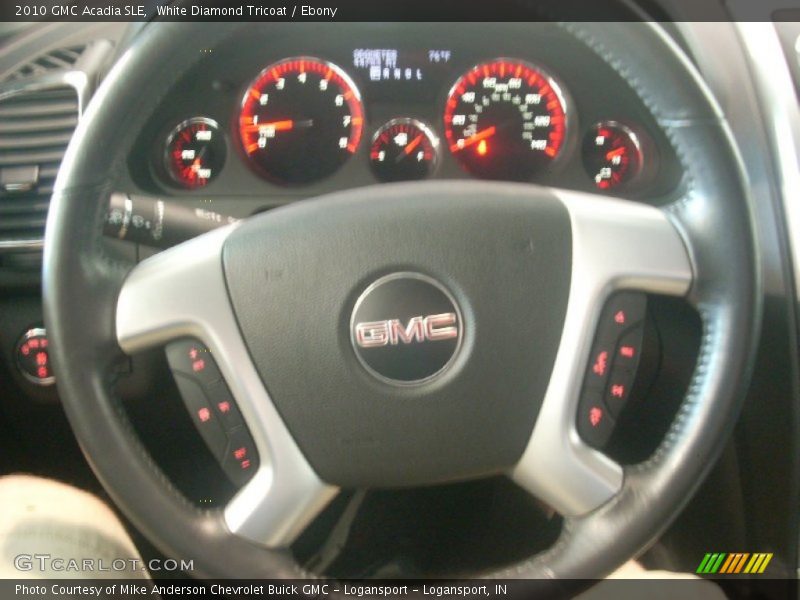 White Diamond Tricoat / Ebony 2010 GMC Acadia SLE