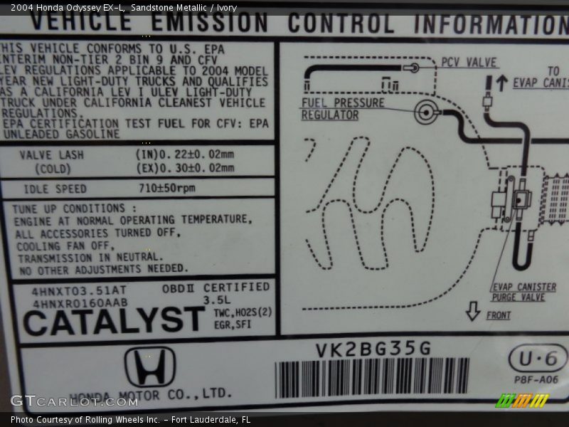 Sandstone Metallic / Ivory 2004 Honda Odyssey EX-L