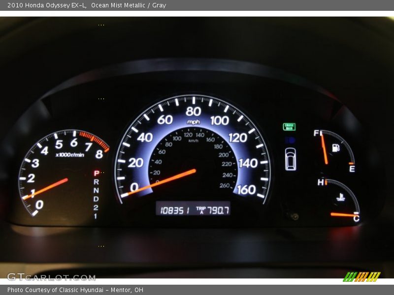 Ocean Mist Metallic / Gray 2010 Honda Odyssey EX-L