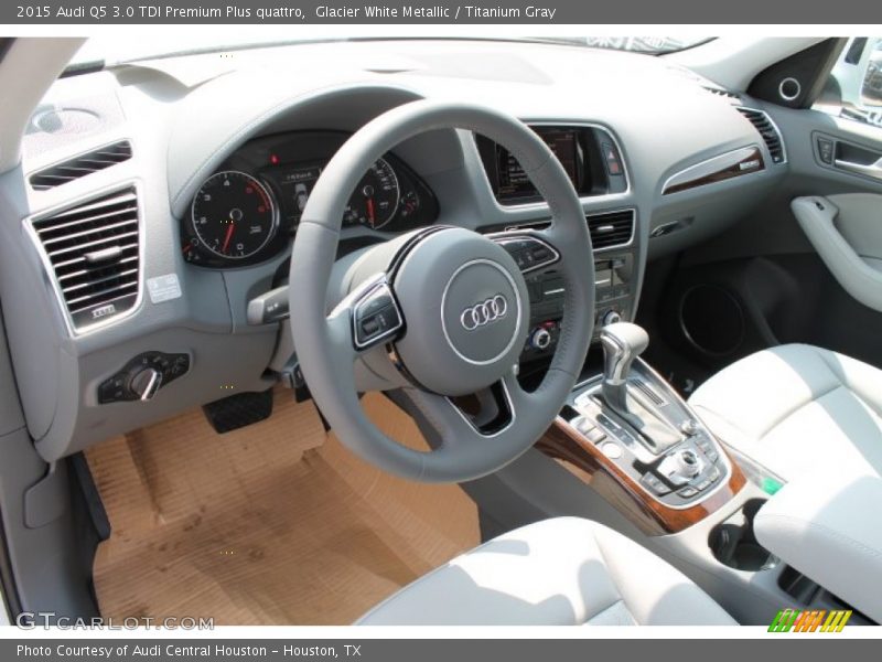 Glacier White Metallic / Titanium Gray 2015 Audi Q5 3.0 TDI Premium Plus quattro