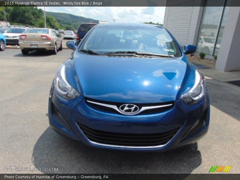 Windy Sea Blue / Beige 2015 Hyundai Elantra SE Sedan