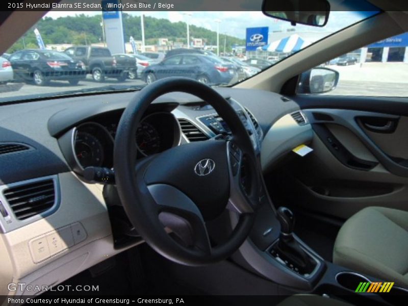 Windy Sea Blue / Beige 2015 Hyundai Elantra SE Sedan
