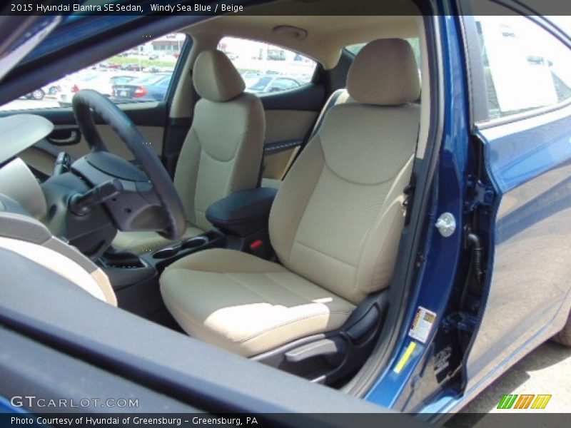 Windy Sea Blue / Beige 2015 Hyundai Elantra SE Sedan