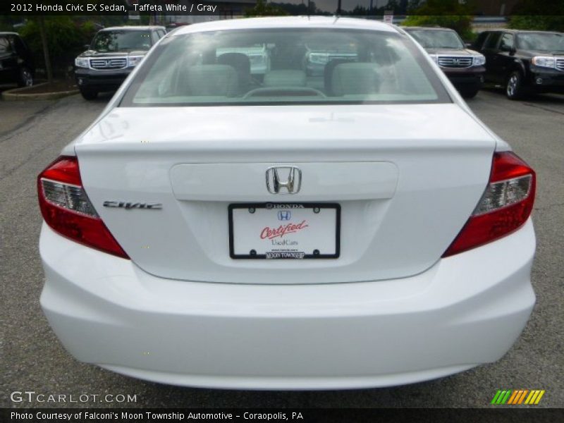 Taffeta White / Gray 2012 Honda Civic EX Sedan