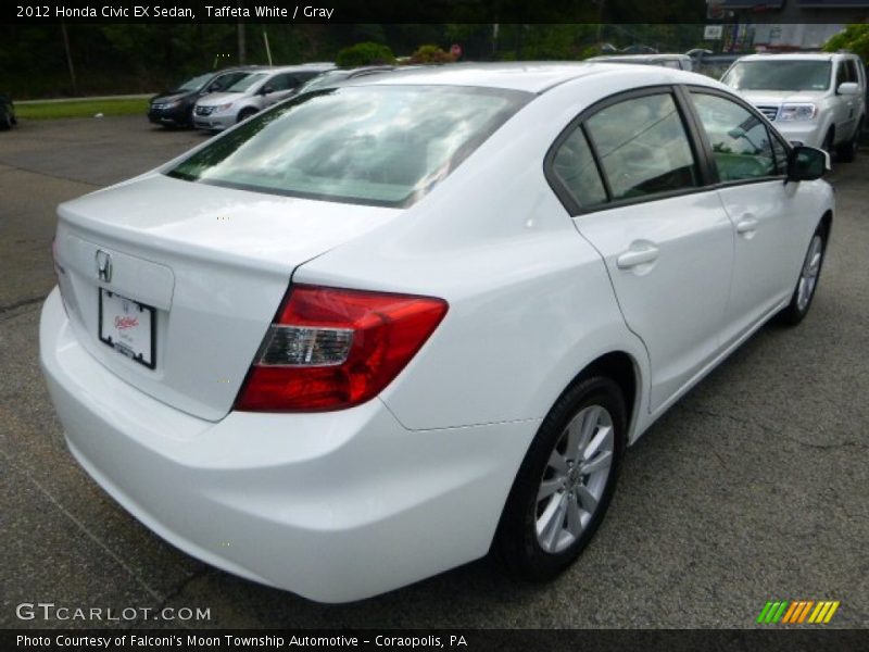 Taffeta White / Gray 2012 Honda Civic EX Sedan