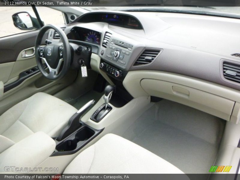 Taffeta White / Gray 2012 Honda Civic EX Sedan