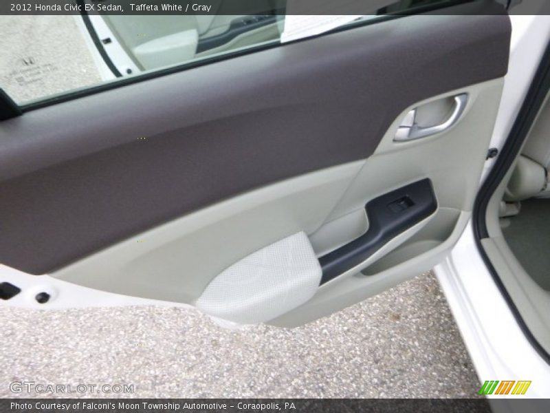 Taffeta White / Gray 2012 Honda Civic EX Sedan