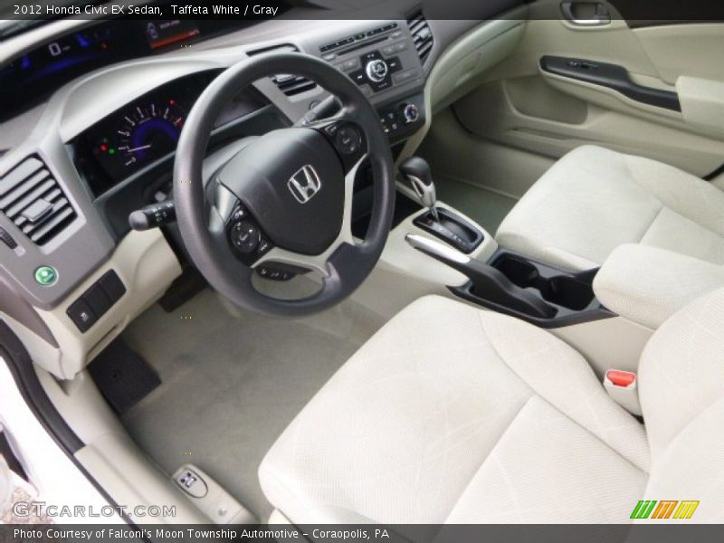 Taffeta White / Gray 2012 Honda Civic EX Sedan