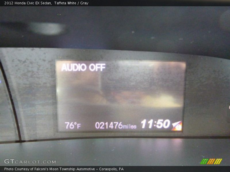 Taffeta White / Gray 2012 Honda Civic EX Sedan