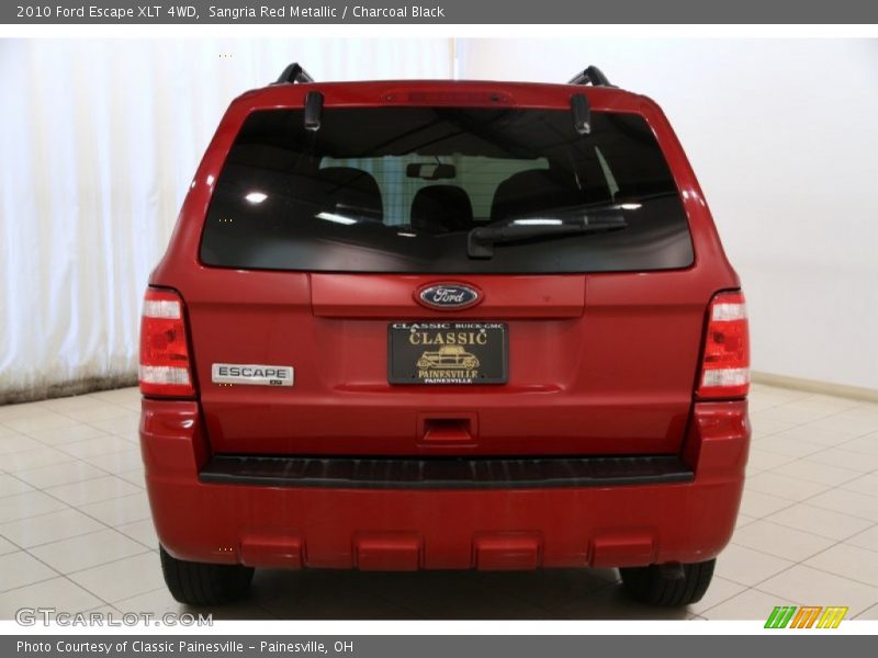 Sangria Red Metallic / Charcoal Black 2010 Ford Escape XLT 4WD