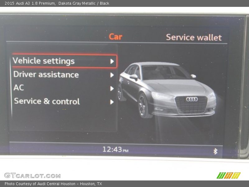 Dakota Gray Metallic / Black 2015 Audi A3 1.8 Premium