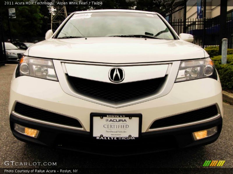 Aspen White Pearl / Taupe 2011 Acura MDX Technology