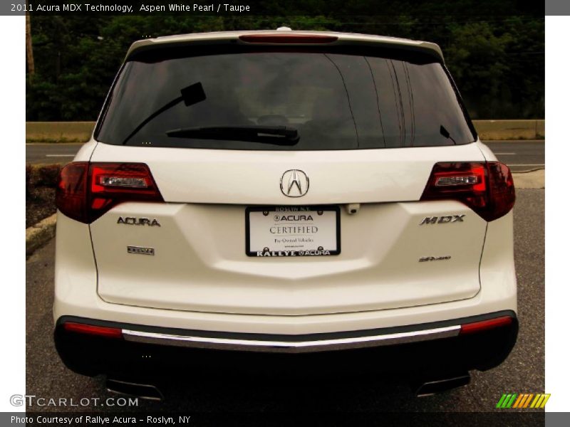 Aspen White Pearl / Taupe 2011 Acura MDX Technology