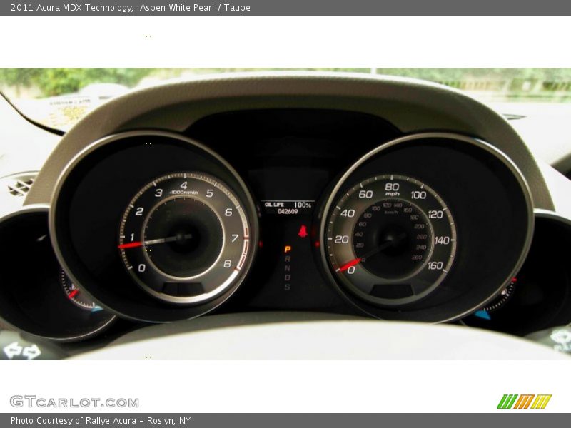 Aspen White Pearl / Taupe 2011 Acura MDX Technology
