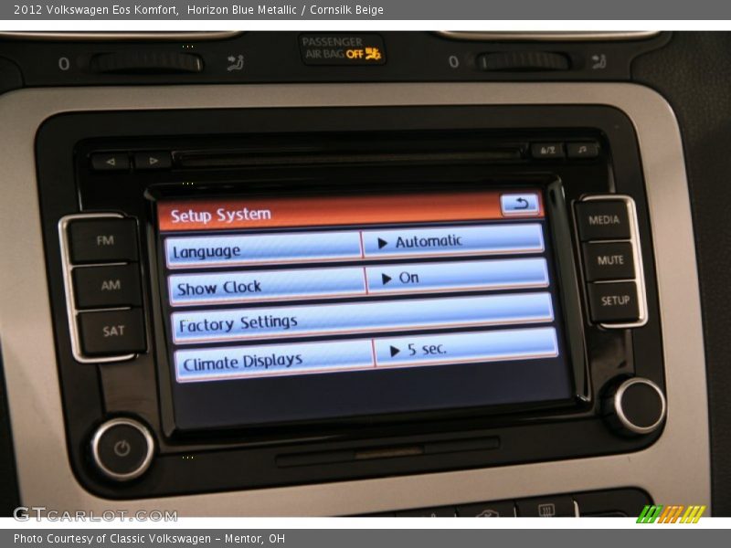 Horizon Blue Metallic / Cornsilk Beige 2012 Volkswagen Eos Komfort
