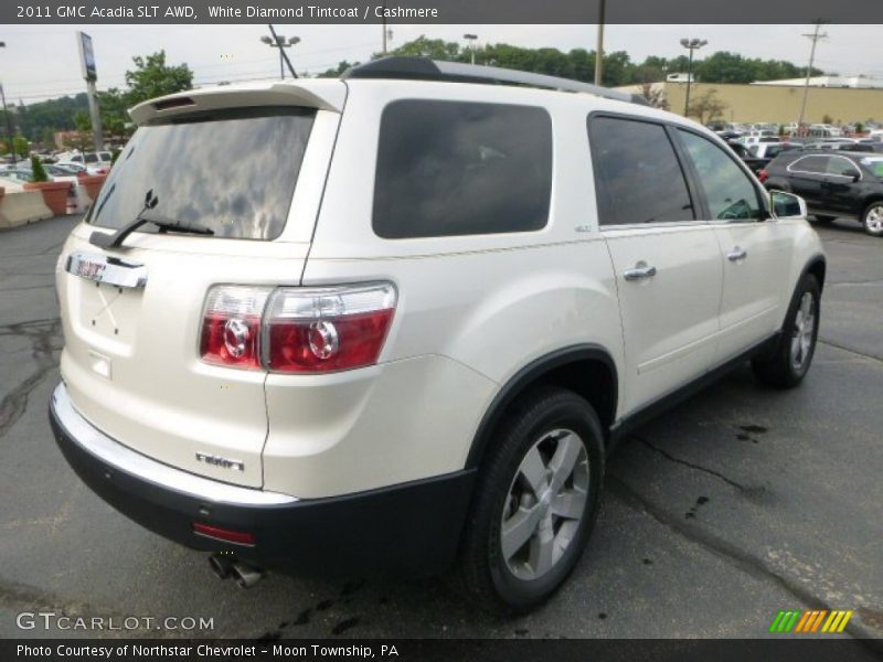 White Diamond Tintcoat / Cashmere 2011 GMC Acadia SLT AWD