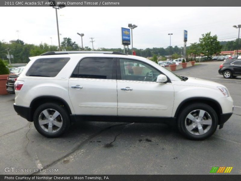 White Diamond Tintcoat / Cashmere 2011 GMC Acadia SLT AWD