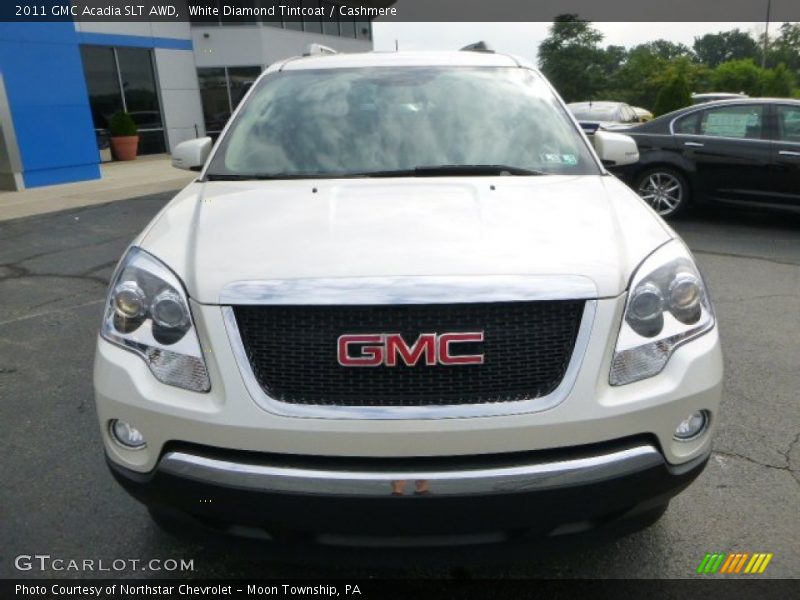 White Diamond Tintcoat / Cashmere 2011 GMC Acadia SLT AWD
