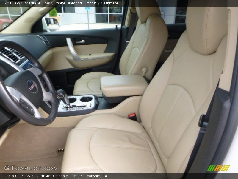 White Diamond Tintcoat / Cashmere 2011 GMC Acadia SLT AWD